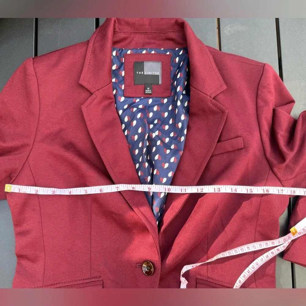 The Limited Maroon Blazer with Patterned Interior Womens size Medium - Picture 9 of 9